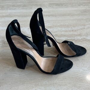 Schutz Enida Black Suede Heels